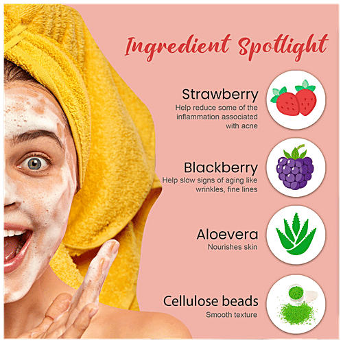 Buy Glamveda Fresh Strawberry Exfoliating Face Wash For All Skin