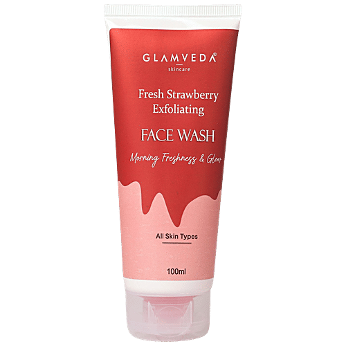 Buy Glamveda Fresh Strawberry Exfoliating Face Wash For All Skin Types Online at Best Price of