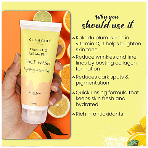 Buy Glamveda Vitamin C & Kakadu Plum Face Wash For Glowing Skin