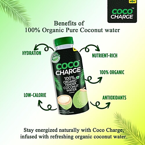 Wow! Coco Charge Organic Tender Coconut Water, 200 ml  
