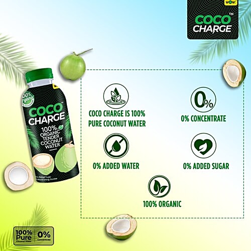 Wow! Coco Charge Organic Tender Coconut Water, 200 ml  