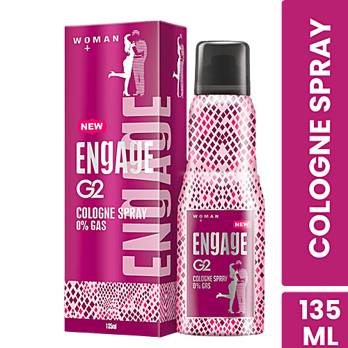 Engage G2 Cologne Spray - 0% Gas, Long-Lasting Fragrance, For Women, 135 ml  