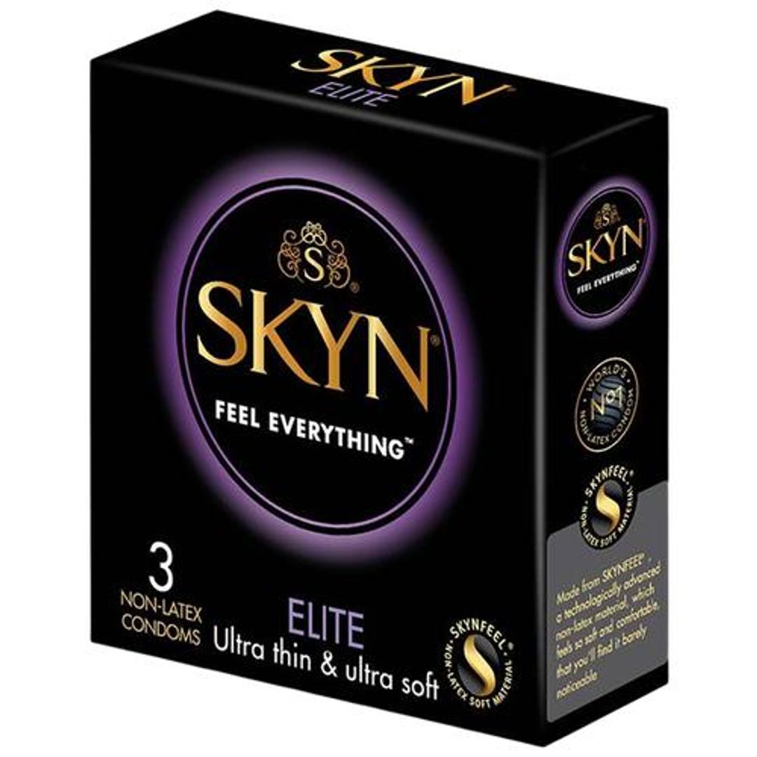 SKYN Elite Premium Condoms - Ultra Thin & Soft, Non Latex, 3 pcs 