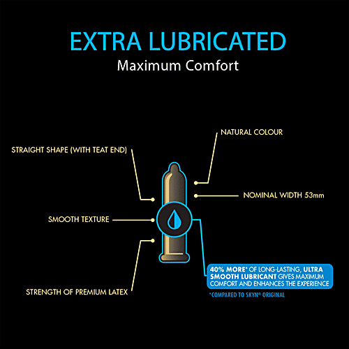 SKYN Extra Premium Condoms - Extra Lubricated, Maximum Comfort, 3 pcs