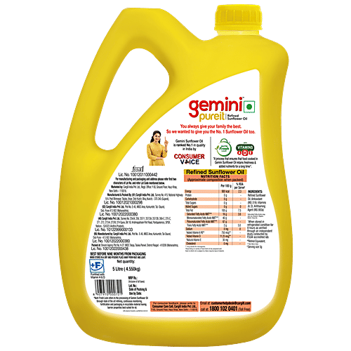 Buy Gemini Pureit Refined Sunflower Oil Online at Best Price of Rs 725