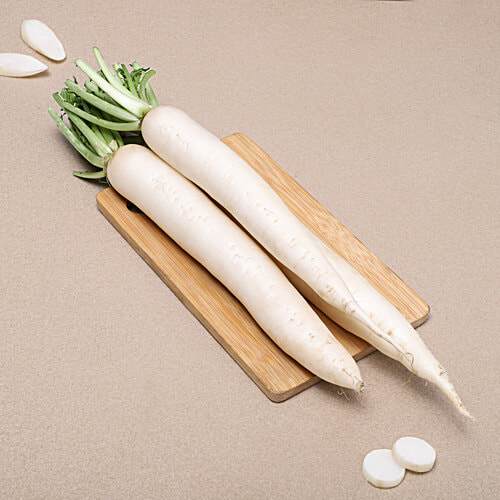 fresho! Radish - With Leaves, White, 1 kg  