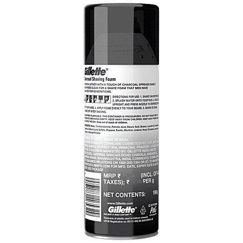Buy Gillette Shaving Foam Charcoal Online at Best Price of Rs 249 bigbasket
