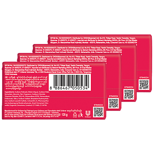 Camay Classic Carnations & Roses Beauty Soap With Indulging French Fragrance, 125 g (Pack of 4) 