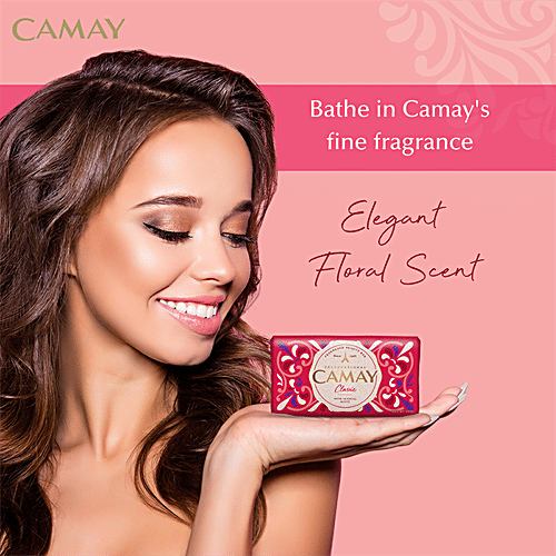 Camay Classic Carnations & Roses Beauty Soap With Indulging French Fragrance, 125 g (Pack of 4) 