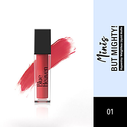 Blue Heaven Minis But Mighty Hyperstay Weightless Liquid Matte Lipstick - Long Lasting, Highly Pigmented, 6 ml (Pack of 4) 