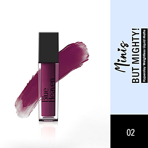 Blue Heaven Minis But Mighty Hyperstay Weightless Liquid Matte Lipstick - Long Lasting, Highly Pigmented, 6 ml (Pack of 4) 