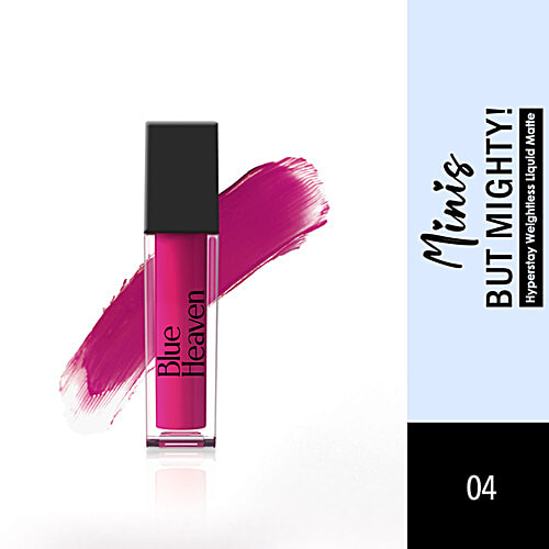 Blue Heaven Minis But Mighty Hyperstay Weightless Liquid Matte Lipstick - Long Lasting, Highly Pigmented, 6 ml (Pack of 4) 