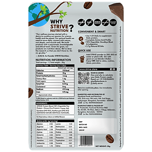 Buy STRIVE Vegan Protein Powder Coffee Mocha Online at Best Price of
