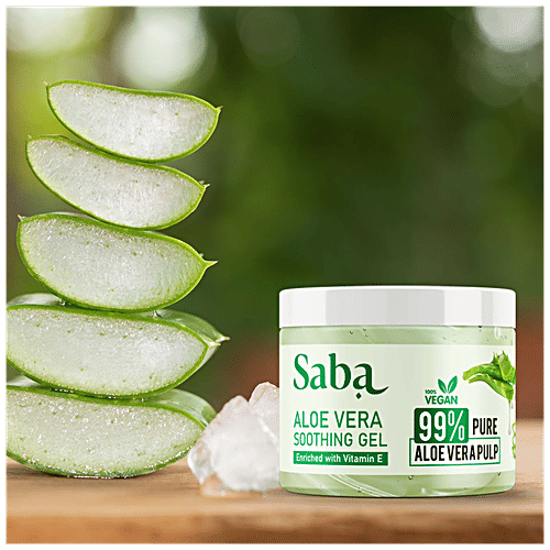 Buy Saba Aloe Vera Soothing Gel Vitamin E, For Acne, Scars, Glowing