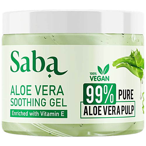 Buy Saba Aloe Vera Soothing Gel Vitamin E, For Acne, Scars, Glowing