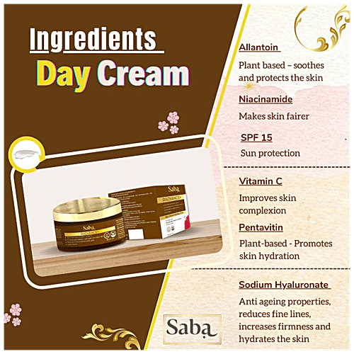 Buy Saba Radiance+ Day Gel Cream Niacinamide, Vitamin C & SPF 15, For Hyperpigmentation Online