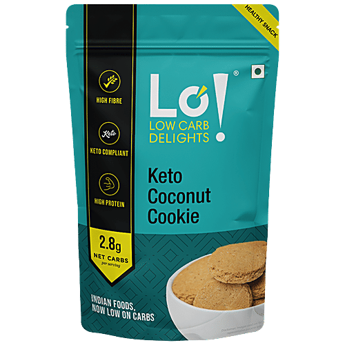 LO! Keto Coconut Cookies - No Added Sugar, High Protein, Low Carb, 100 g  
