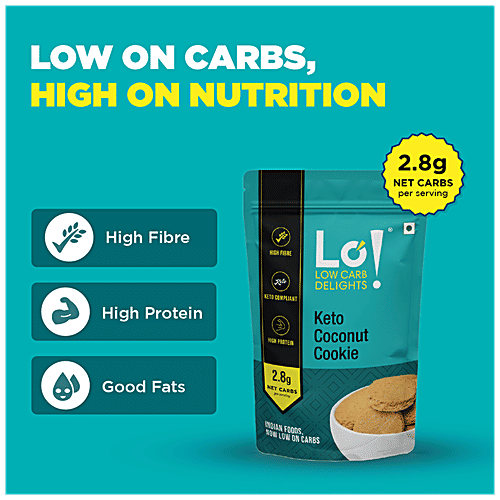 LO! Keto Coconut Cookies - No Added Sugar, High Protein, Low Carb, 100 g  