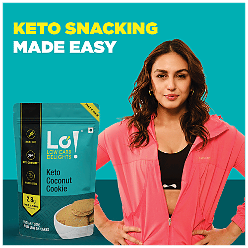 LO! Keto Coconut Cookies - No Added Sugar, High Protein, Low Carb, 100 g  
