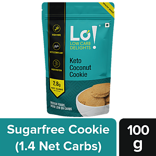 LO! Keto Coconut Cookies - No Added Sugar, High Protein, Low Carb, 100 g  