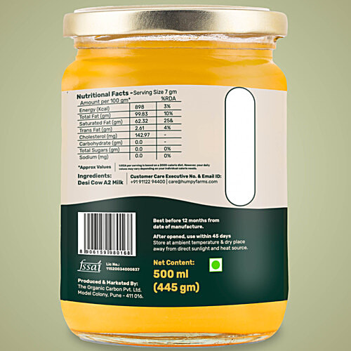 Humpy Farms Desi Cow Ghee - Standard, 500 ml