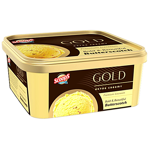 Buy Scoops Gold Butterscotch Ice Cream Premium, Extra Creamy, Bold