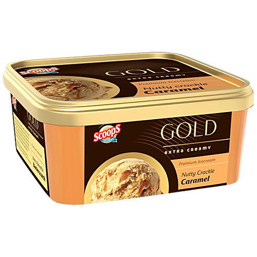 Buy Scoops Gold Nutty Crackle Caramel Ice Cream Premium, Extra Creamy