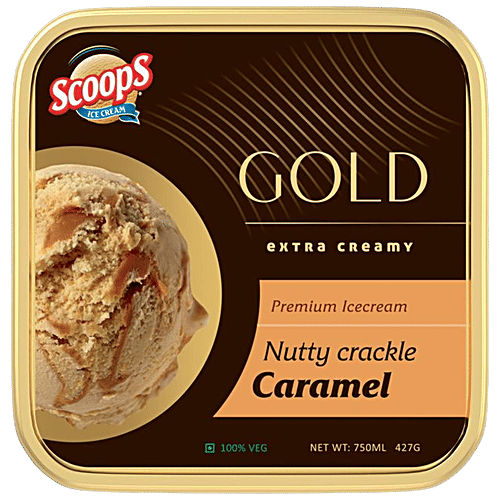 Buy Scoops Gold Nutty Crackle Caramel Ice Cream Premium, Extra Creamy