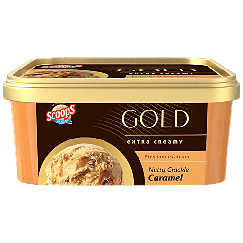 Buy Scoops Gold Nutty Crackle Caramel Ice Cream Premium, Extra Creamy