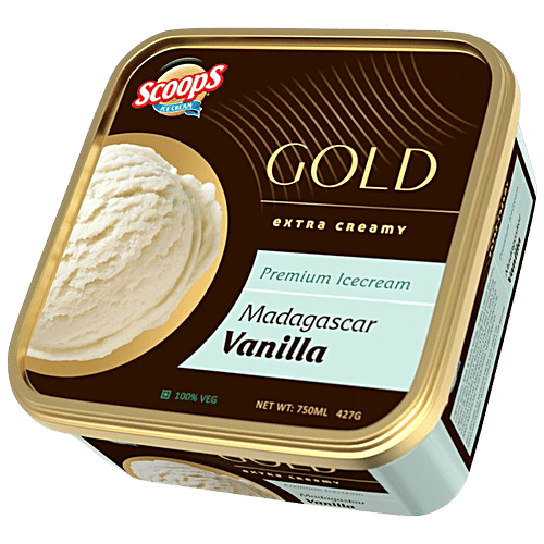 Buy Scoops Gold Madagascar Vanilla Ice Cream Premium, Extra Creamy