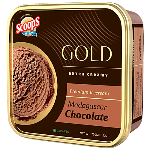 Buy Scoops Gold Madagascar Chocolate Ice Cream Premium, Extra Creamy