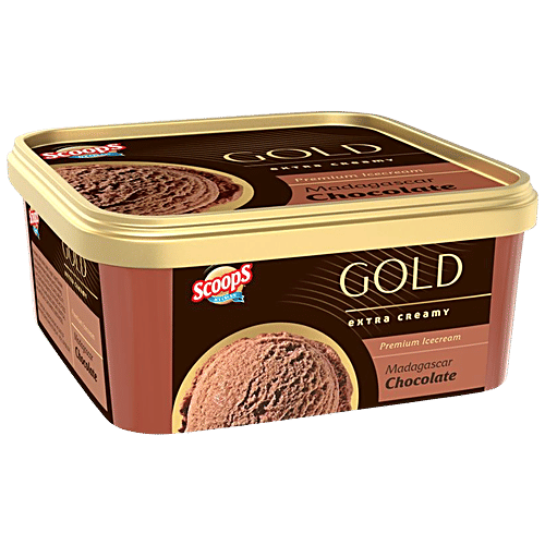 Buy Scoops Gold Madagascar Chocolate Ice Cream Premium, Extra Creamy