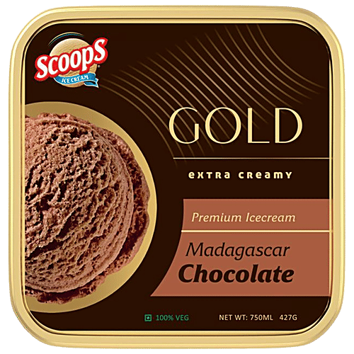 Buy Scoops Gold Madagascar Chocolate Ice Cream Premium, Extra Creamy
