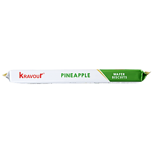 Kravour Pineapple Flavoured Wafer Biscuits, 100 g (Buy 1 Get 1 free) 