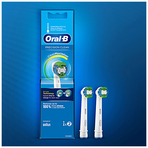 Oral-B Precision Clean Refills - Original Replaceable Brush Head For Oral B Electric Toothbrushes, 1 pc (Set of 2) 