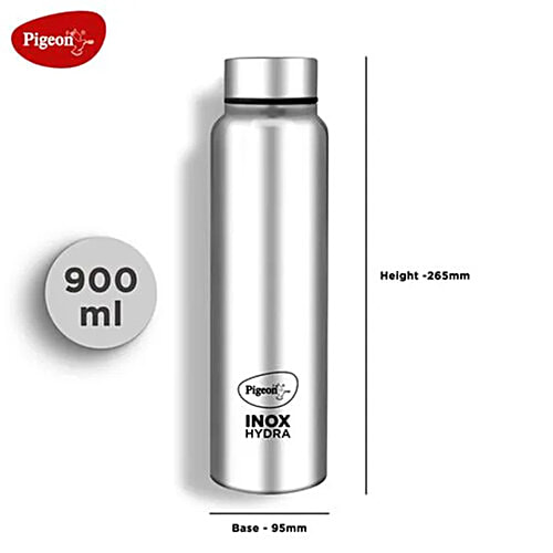 Pigeon by Stovekraft Inox Hydra Plus Stainless-Steel Water Bottle - Food Grade, Leak Proof, Dishwasher Safe, 900 ml  