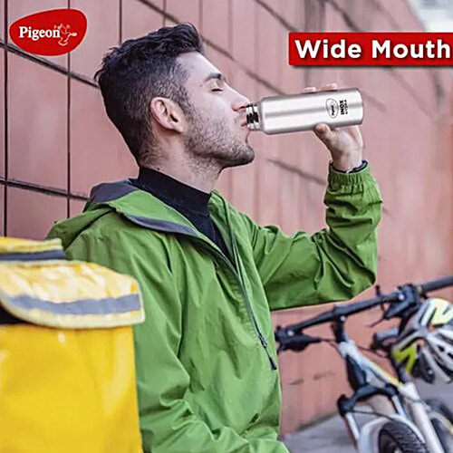 Pigeon by Stovekraft Inox Hydra Plus Stainless-Steel Water Bottle - Food Grade, Leak Proof, Dishwasher Safe, 900 ml  