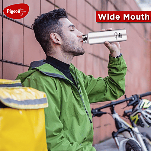 Pigeon by Stovekraft Inox Hydra Stainless Steel Water Bottle - Food Grade, Leak Proof, Dishwasher Safe, 900 ml (Pack of 2)