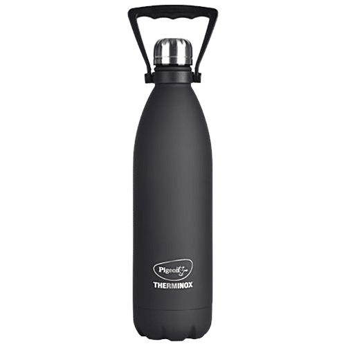 Pigeon by Stovekraft Aqua Therminox Galaxy Vacuum Copper Insulated Double Walled Bottle For Hot & Cold-Water - Black, 1 L