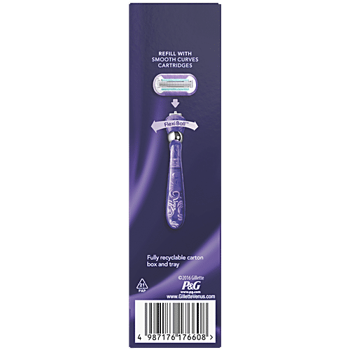 Gillette Venus Venus Swirl Razor - Long Lasting Smoothness, 5 Blades In 1, Flexiball Technology With Ribbon Moisture, 1 pcs  