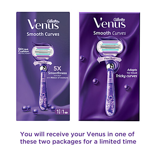 Gillette Venus Venus Swirl Razor - Long Lasting Smoothness, 5 Blades In 1, Flexiball Technology With Ribbon Moisture, 1 pcs  