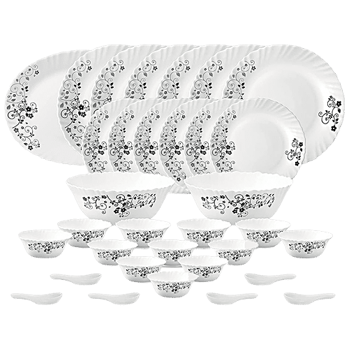 Buy Laopala Diva Dinner Set Opalware, Classique, Mystrio Black Online at Best Price of Rs 2799