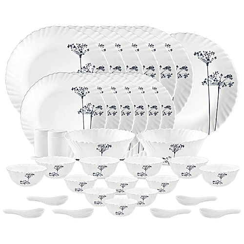 LaOpala Dinner Set - Opalware, Novo, English Aqua Spray, 35 pcs  