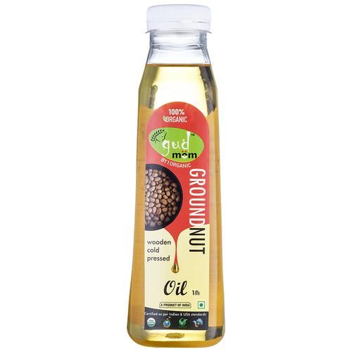 Gudmom Wooden Cold Pressed Groundnut Oil, 1 L  Organic