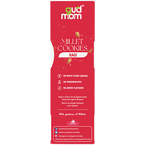 Gudmom Ragi Millet Cookies- Natural Jaggery, 80 g  
