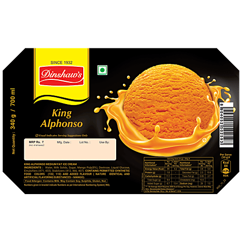 Dinshaws King Alphonso Ice Cream, 700 ml  