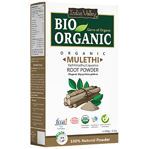 Indus Valley Bio Organic Pure Mulethi Root Powder For Hair & Skin Care, 100 g  100% Natural