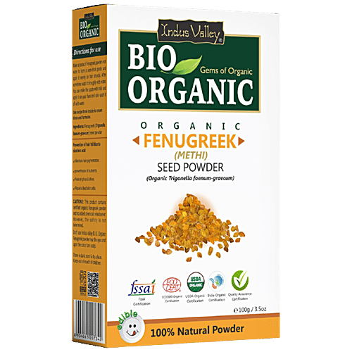 Buy Indus Valley Bio Organic Fenugreek Methi Seed Powder For Hair Care