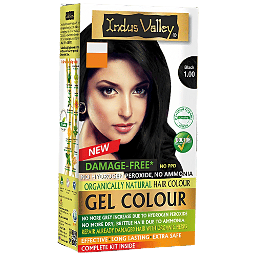 Buy Indus Valley Organically Natural Gel Hair Colour Trial Pack Black