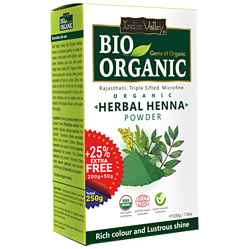 Buy Indus Valley Bio Organic Herbal Henna Powder Triple Sifted